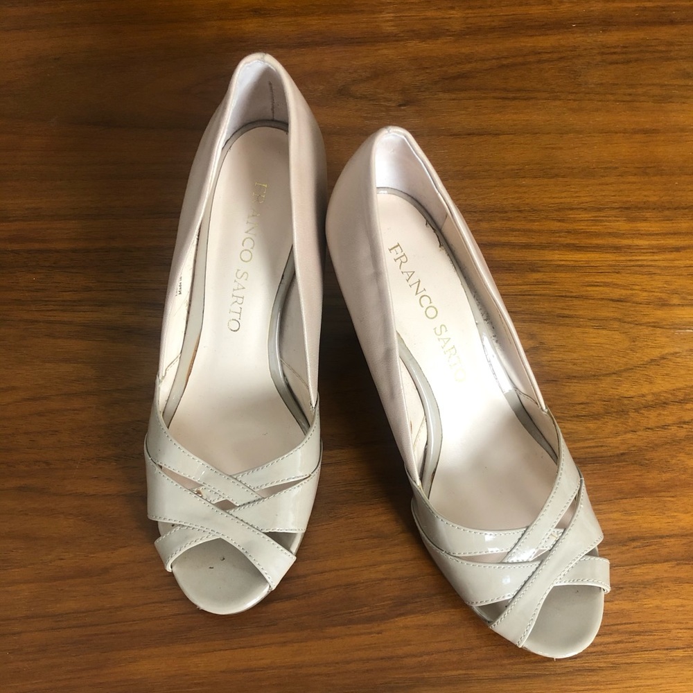 2/$10 - Franco Sarto Nude Wedge Heels